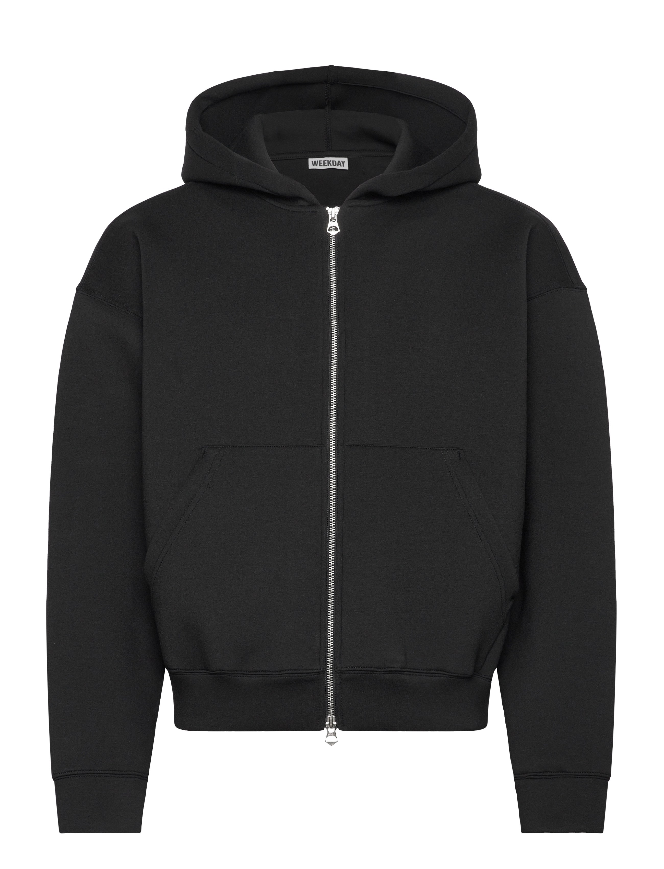 Weekday Simon Scuba Zip Hoodie, Mænd, Lynlås Hoodie, Sort, Str: L