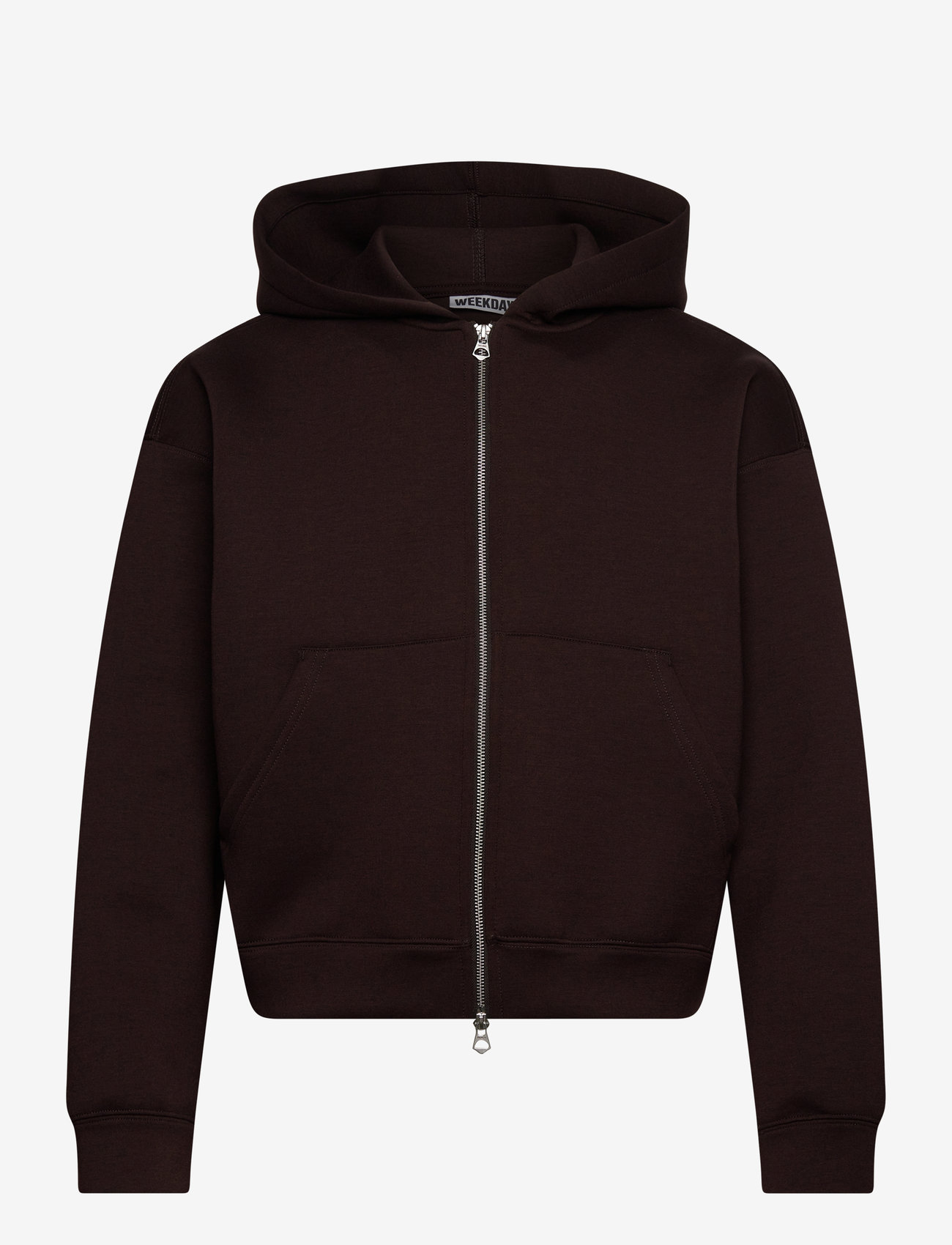 Weekday - Simon Scuba Zip Hoodie - hættetrøjer - brown dark - 0