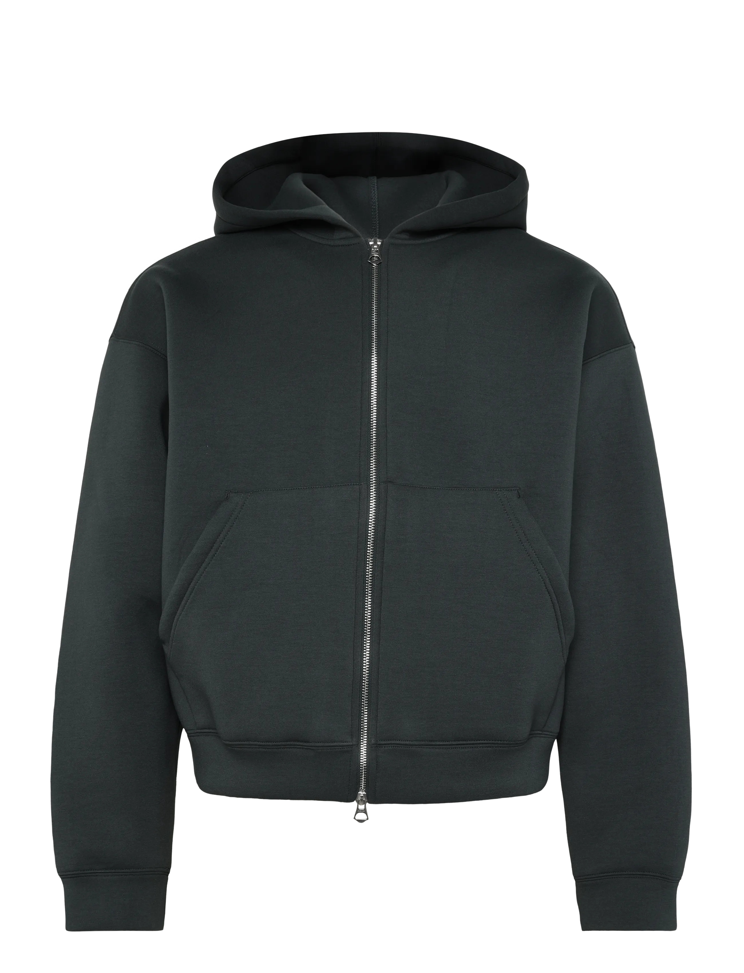 Weekday Simon Scuba Zip Hoodie - Dressipluusid ja pusad - DARK GREEN / green
