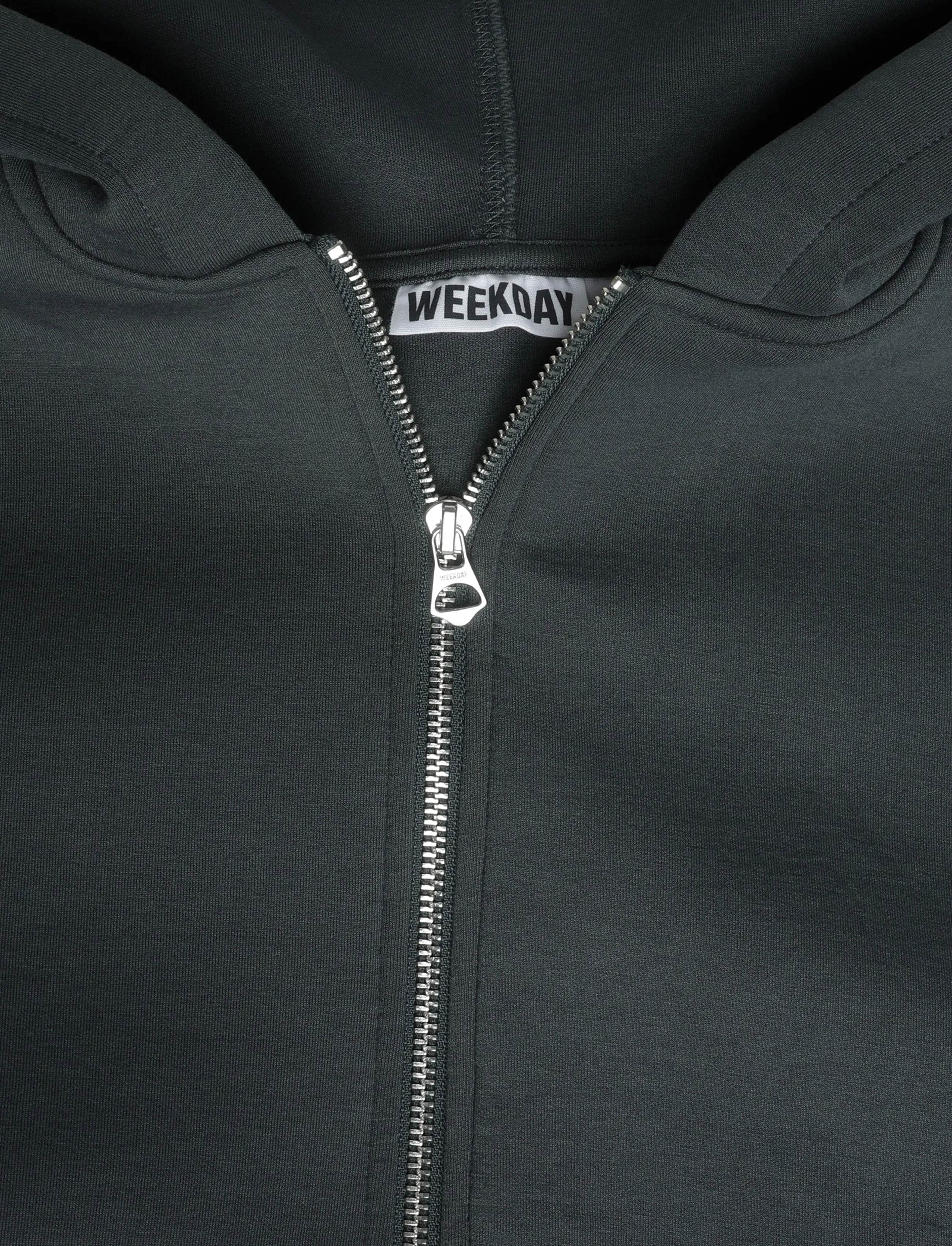 Weekday - Simon Scuba Zip Hoodie - kapuutsiga pusad - dark green - 2