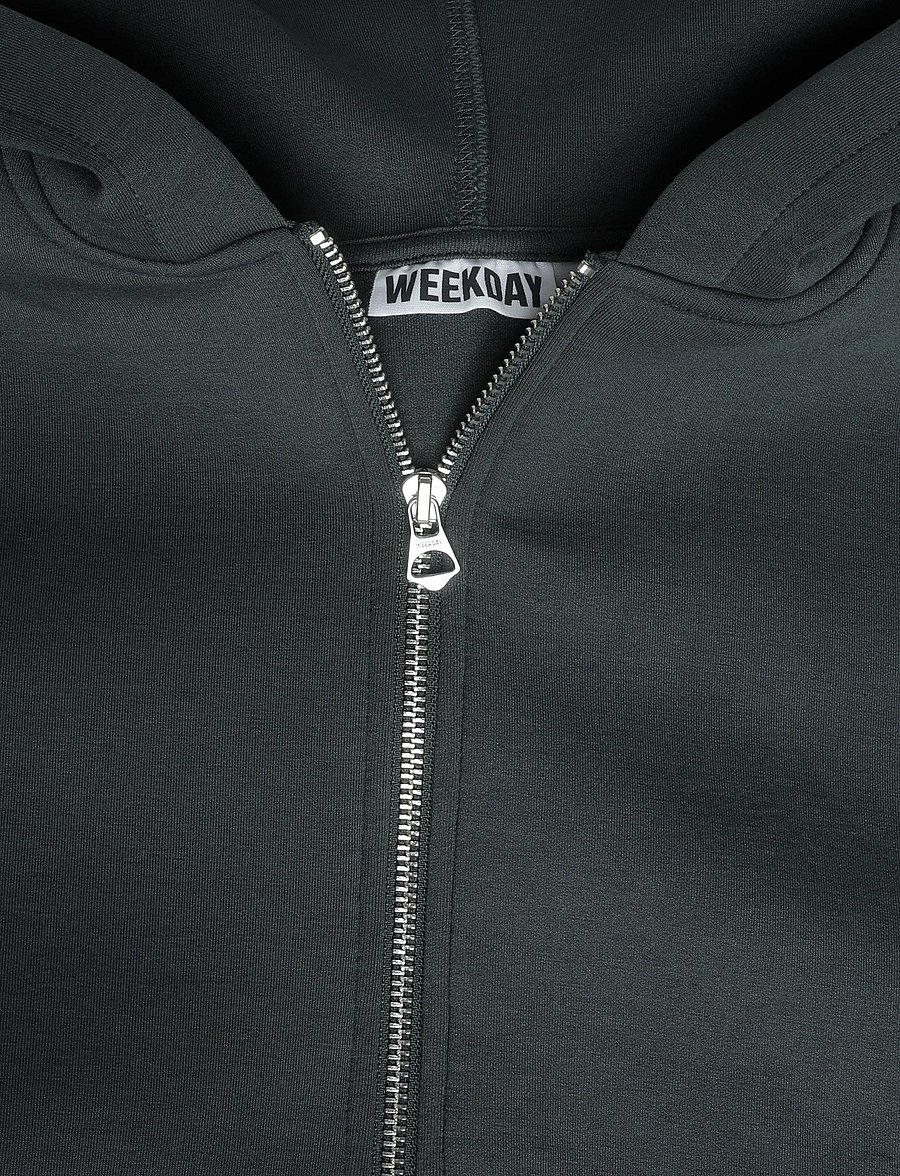 Weekday - Simon Scuba Zip Hoodie - kapuutsiga pusad - dark green - 2