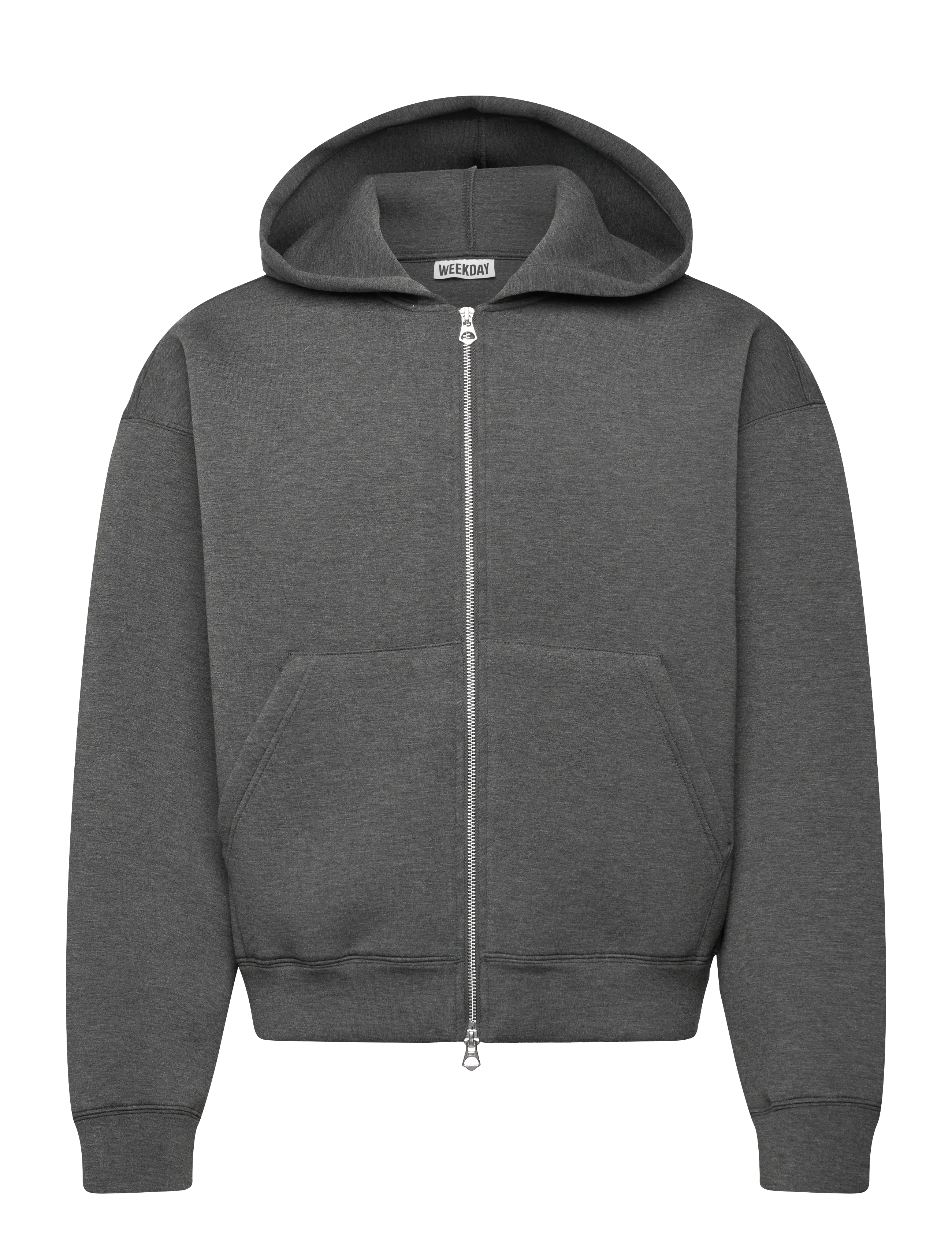 Weekday Simon Scuba Zip Hoodie, M, Sweatshirts & Hoodies, Grau - Männerswear