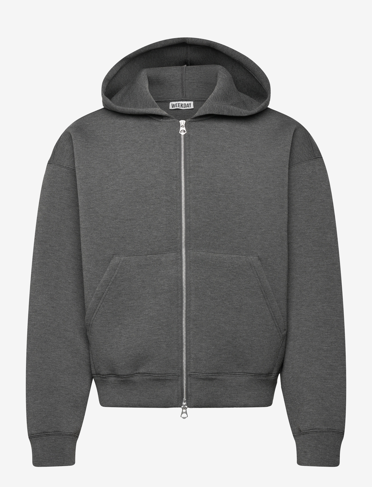 Weekday - SCUBA SIMON ZIP HOODIE - hoodies - dark grey melange - 0
