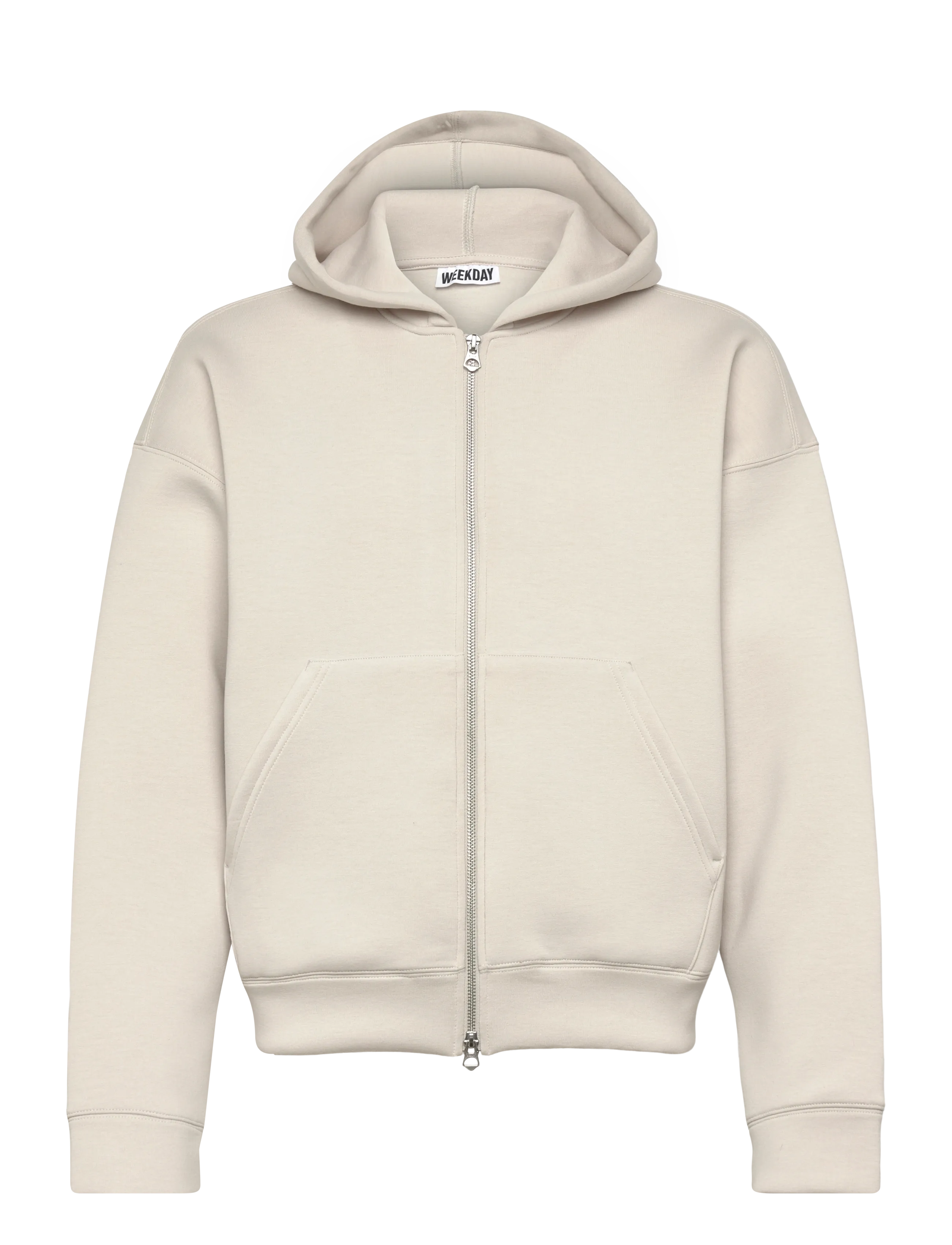 Weekday Simon Scuba Zip Hoodie - Weekday - MOLE DUSTY LIGHT / beige