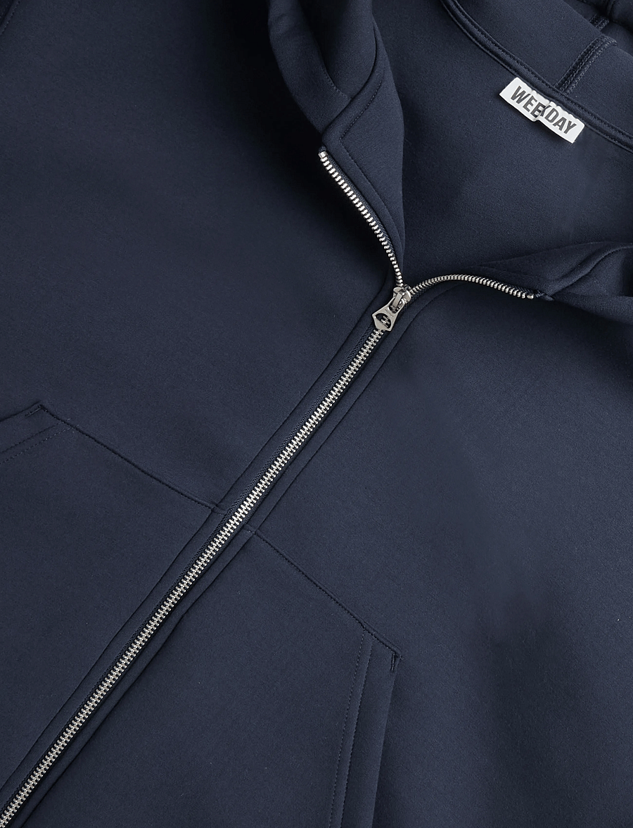 Weekday - Simon Scuba Zip Hoodie - hættetrøjer - navy - 2