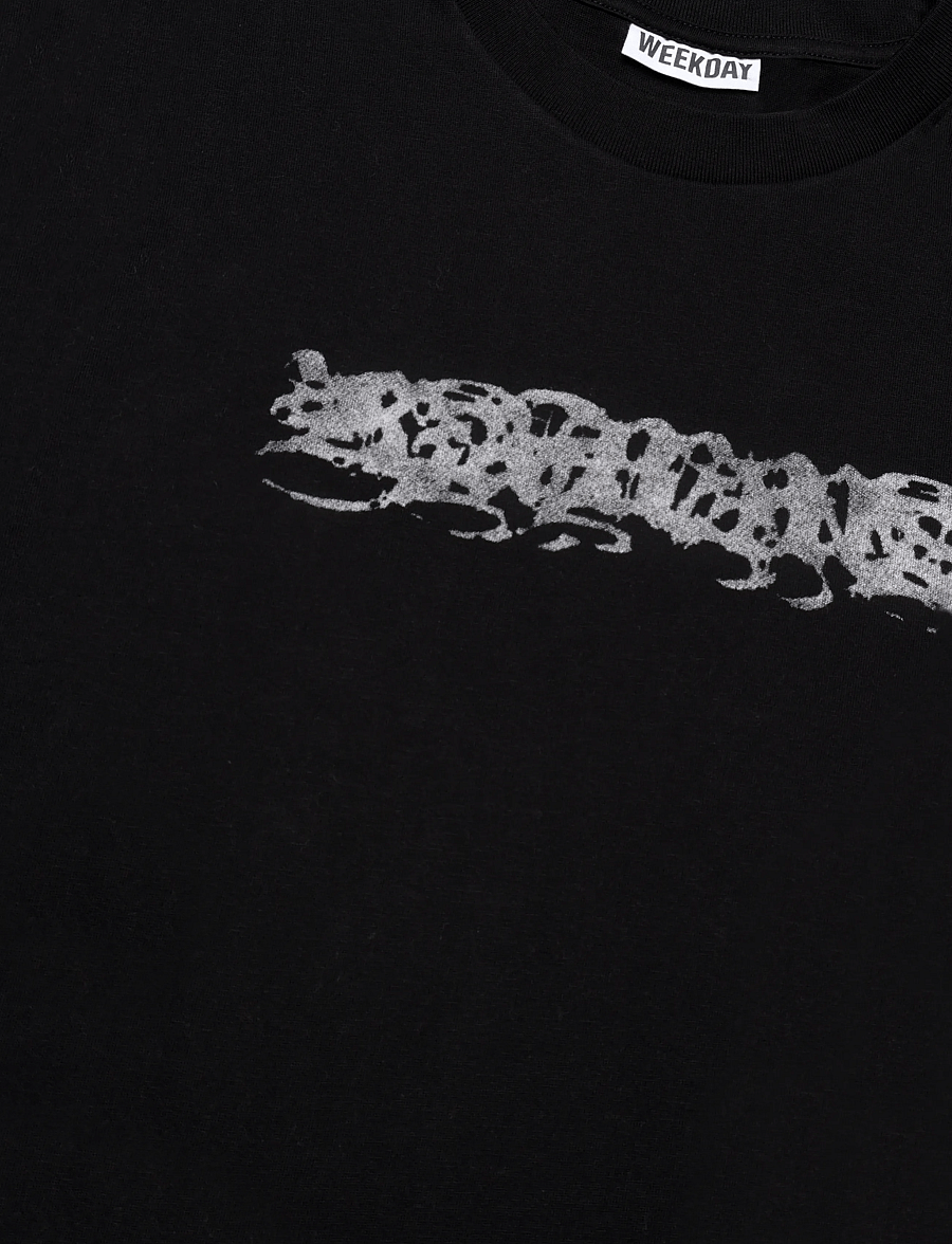 Weekday - Boxy Printed Graphic T-shirt - kurzärmelige t-shirts - black - 2