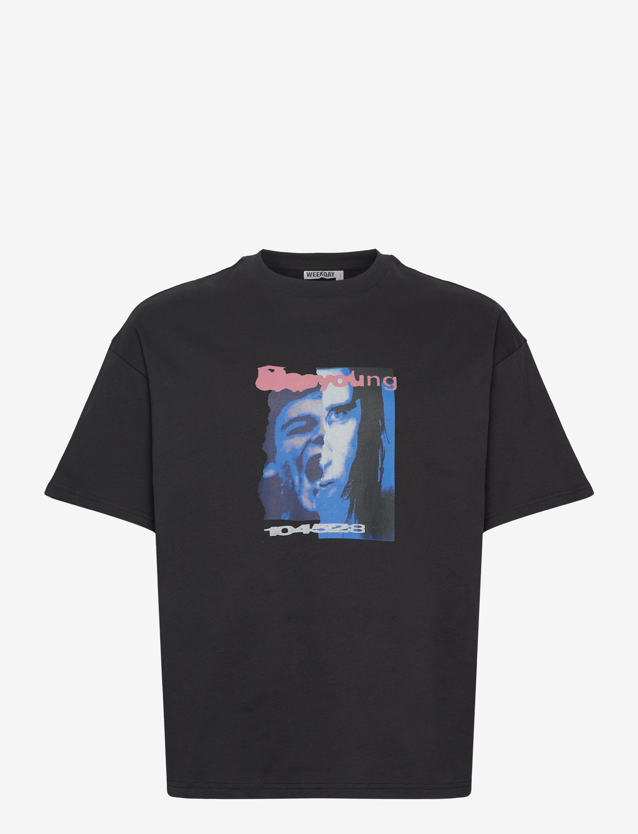 Weekday - Great Boxy Printed Graphic Tee - short-sleeved t-shirts - black dark - 0