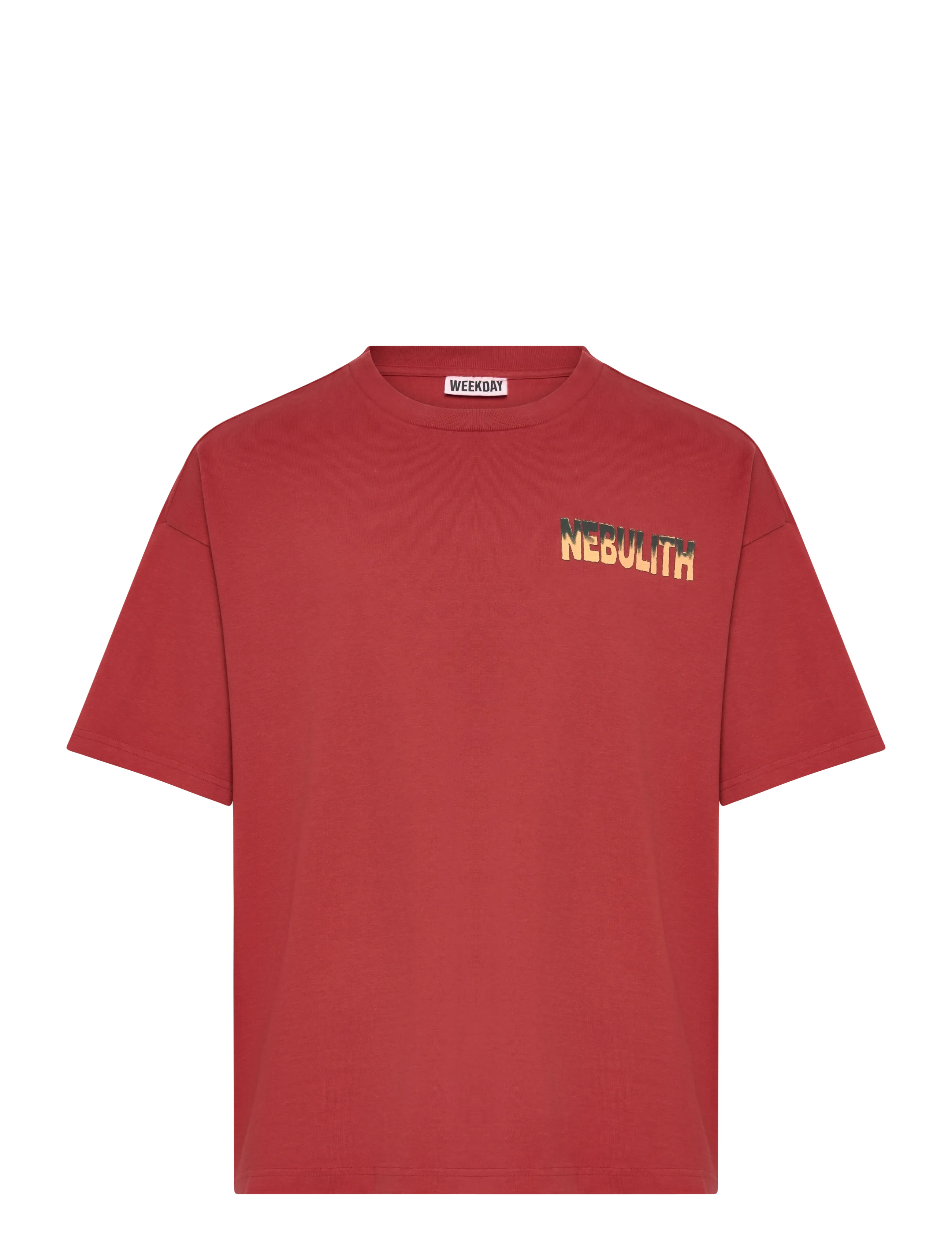 Weekday Boxy Printed Graphic T-Shirt, Mænd, Boxy Printet Grafisk T-shirt, Rød, Str: M