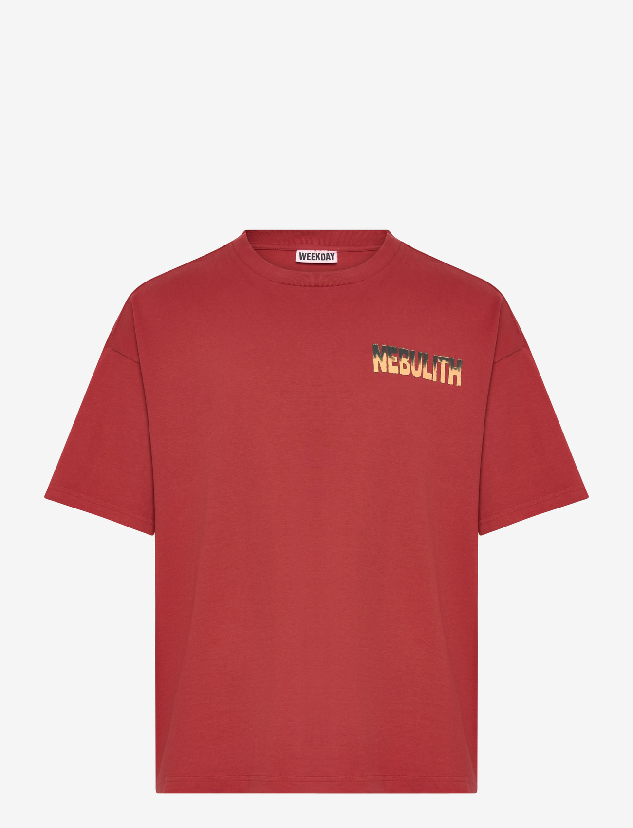 Weekday - Graphic Tee Great Boxy Printed - kortærmede t-shirts - red wash nebulith - 0