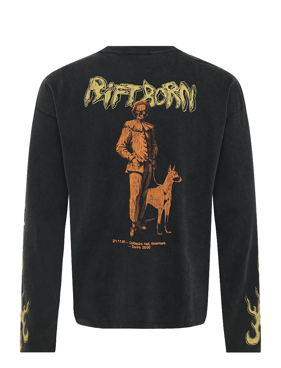 Weekday - Great Boxy Graphic Long Sleeve T-shirt - langärmelige t-shirts - black "riftborn" - 1