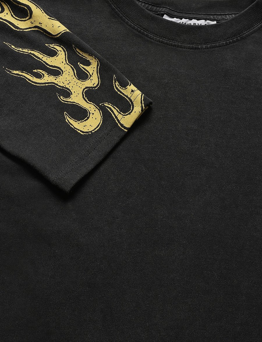 Weekday - Great Boxy Graphic Long Sleeve T-shirt - langärmelige t-shirts - black "riftborn" - 2