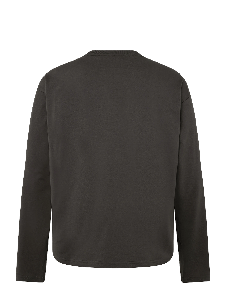 Weekday - Great Boxy Graphic Long Sleeve T-shirt - long-sleeved t-shirts - dark grey "masterplan" - 1
