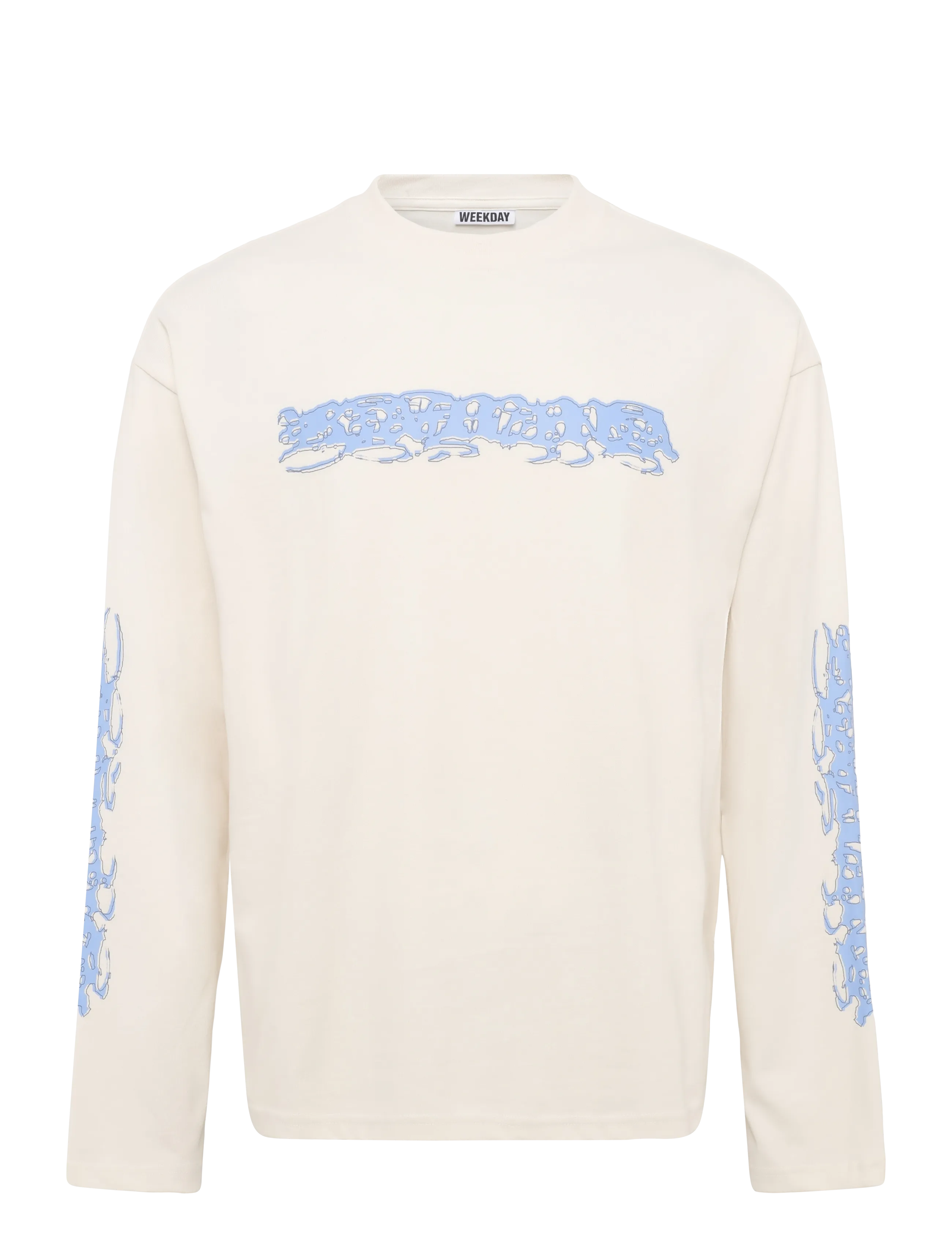 Weekday Great Boxy Graphic Long Sleeve T-Shirt, XL, T-shirts, Creme - Long-sleeved, Männerswear