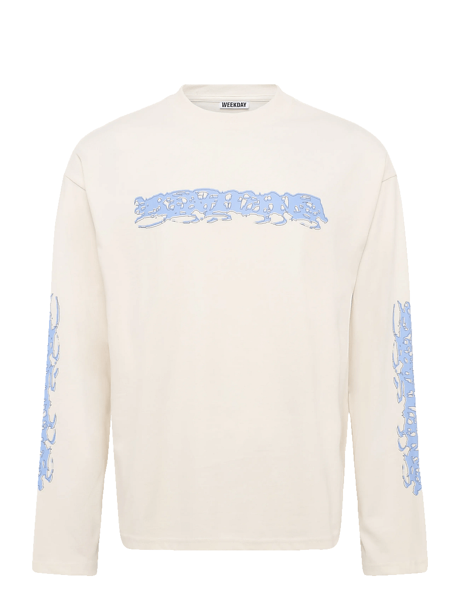 Weekday - Great Boxy Graphic Long Sleeve T-shirt - pikkade varrukatega t-särgid - off white "karma" - 0