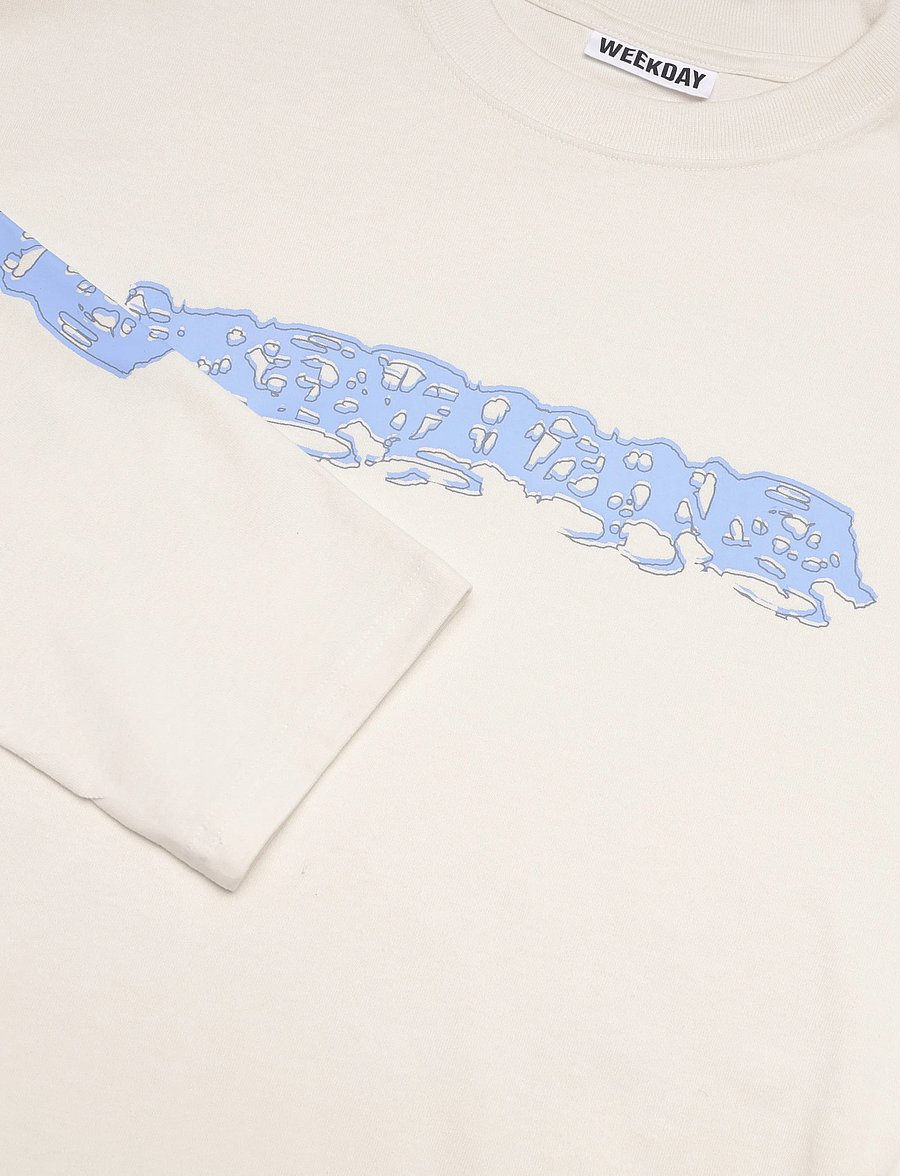 Weekday - Great Boxy Graphic Long Sleeve T-shirt - pikkade varrukatega t-särgid - off white "karma" - 2