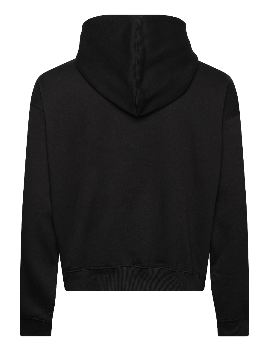 Weekday - Boxy Midweight Zip Hoodie - hoodies - black - 1