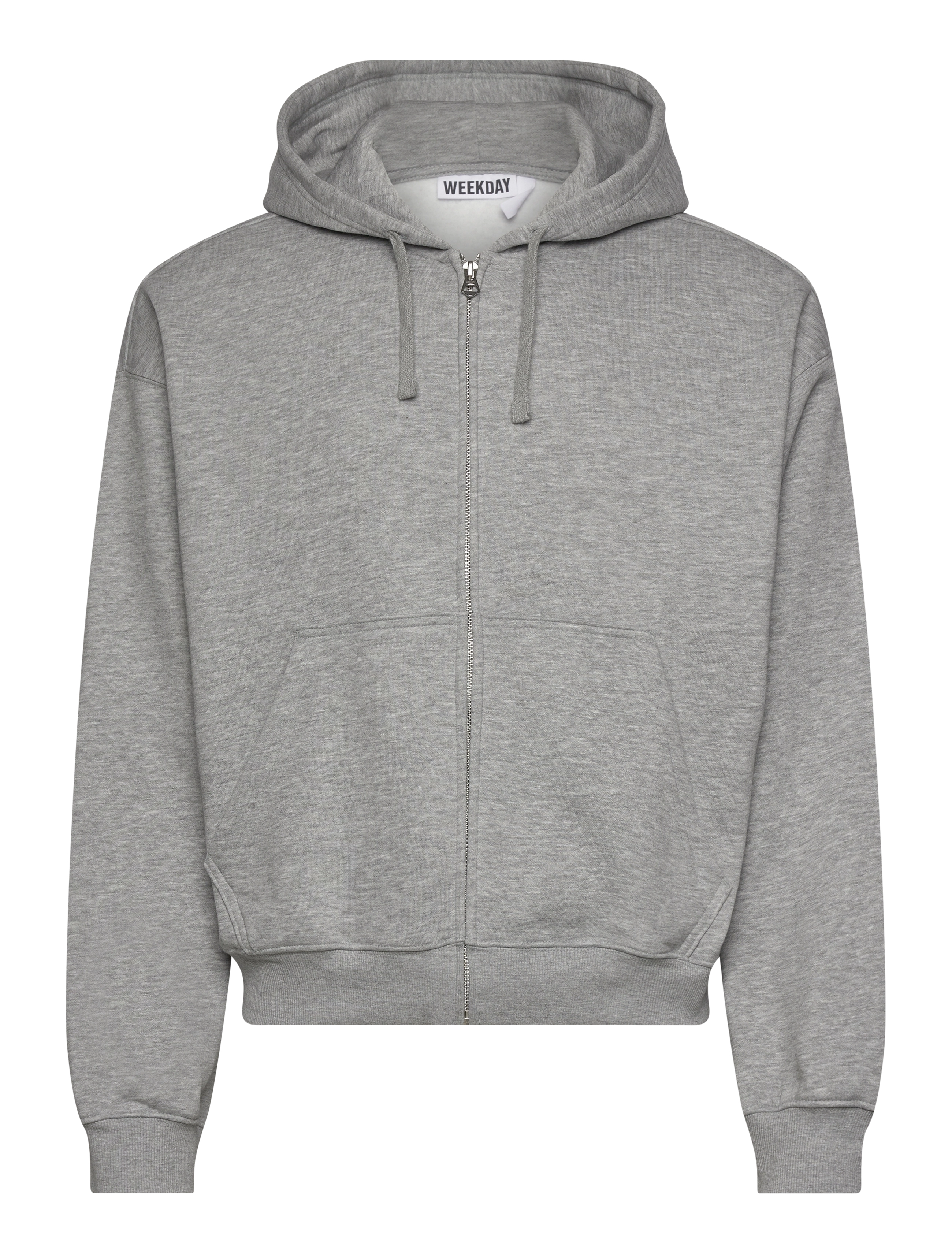 Weekday Boxy Midweight Zip Hoodie, XL, Grey, Sweatshirts & Hættetrøjer > Hættetrøjer, Herre