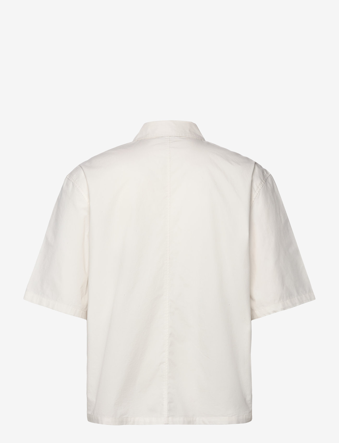 Weekday - Relaxed Short Sleeve Cotton Shirt - short-sleeved shirts - dusty white - 1