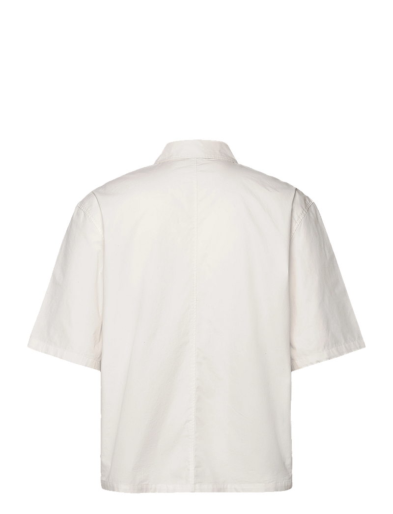 Weekday - Relaxed Short Sleeve Cotton Shirt - kurzarmhemden - dusty white - 1