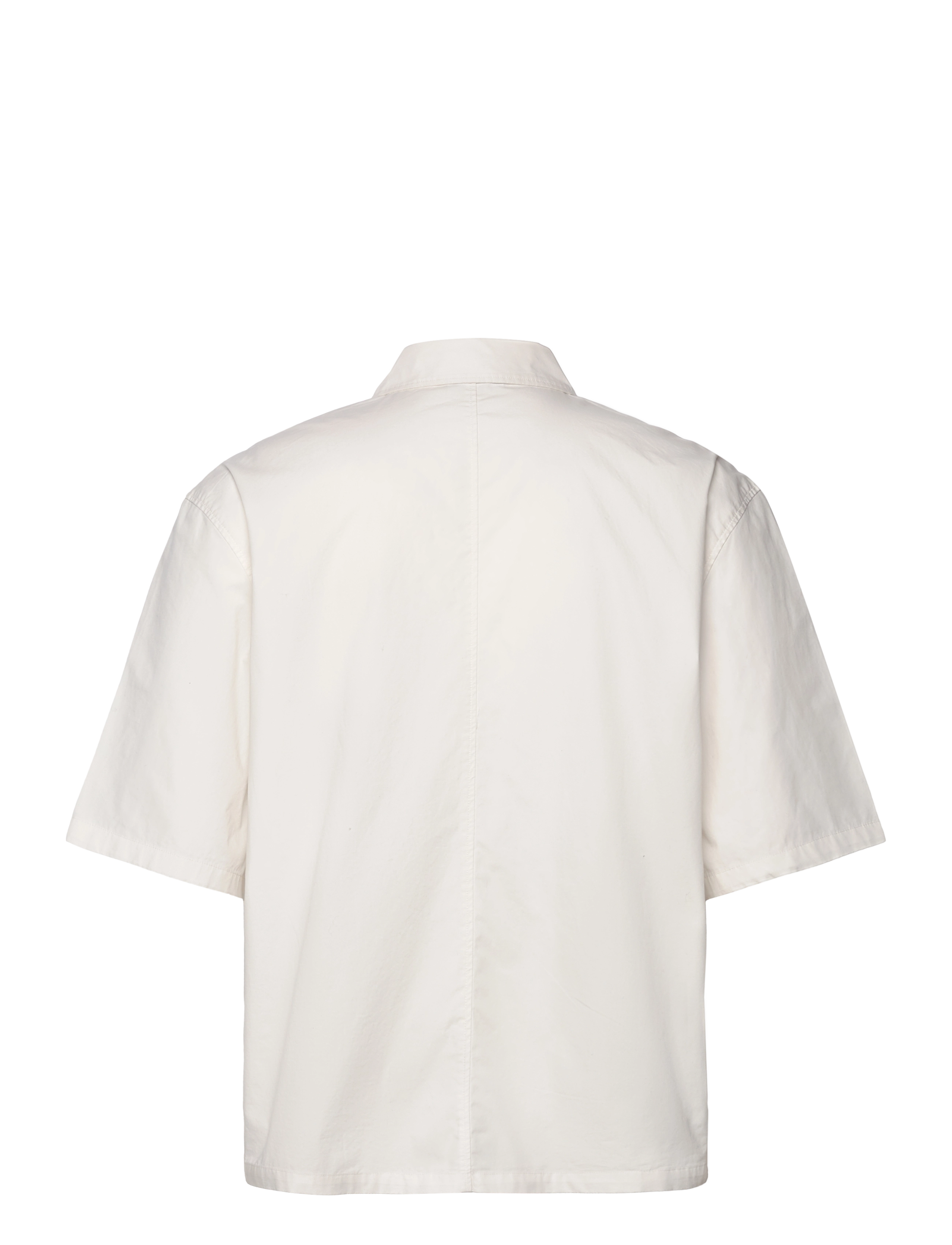 Weekday - Relaxed Short Sleeve Cotton Shirt - dusty white - 1