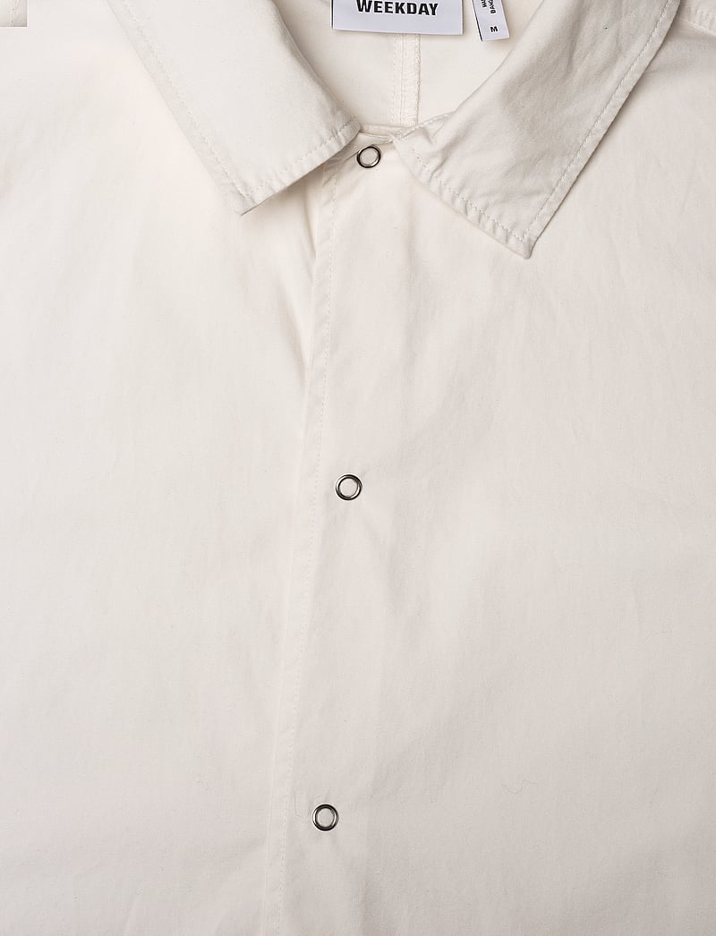 Weekday - Relaxed Short Sleeve Cotton Shirt - kurzarmhemden - dusty white - 2