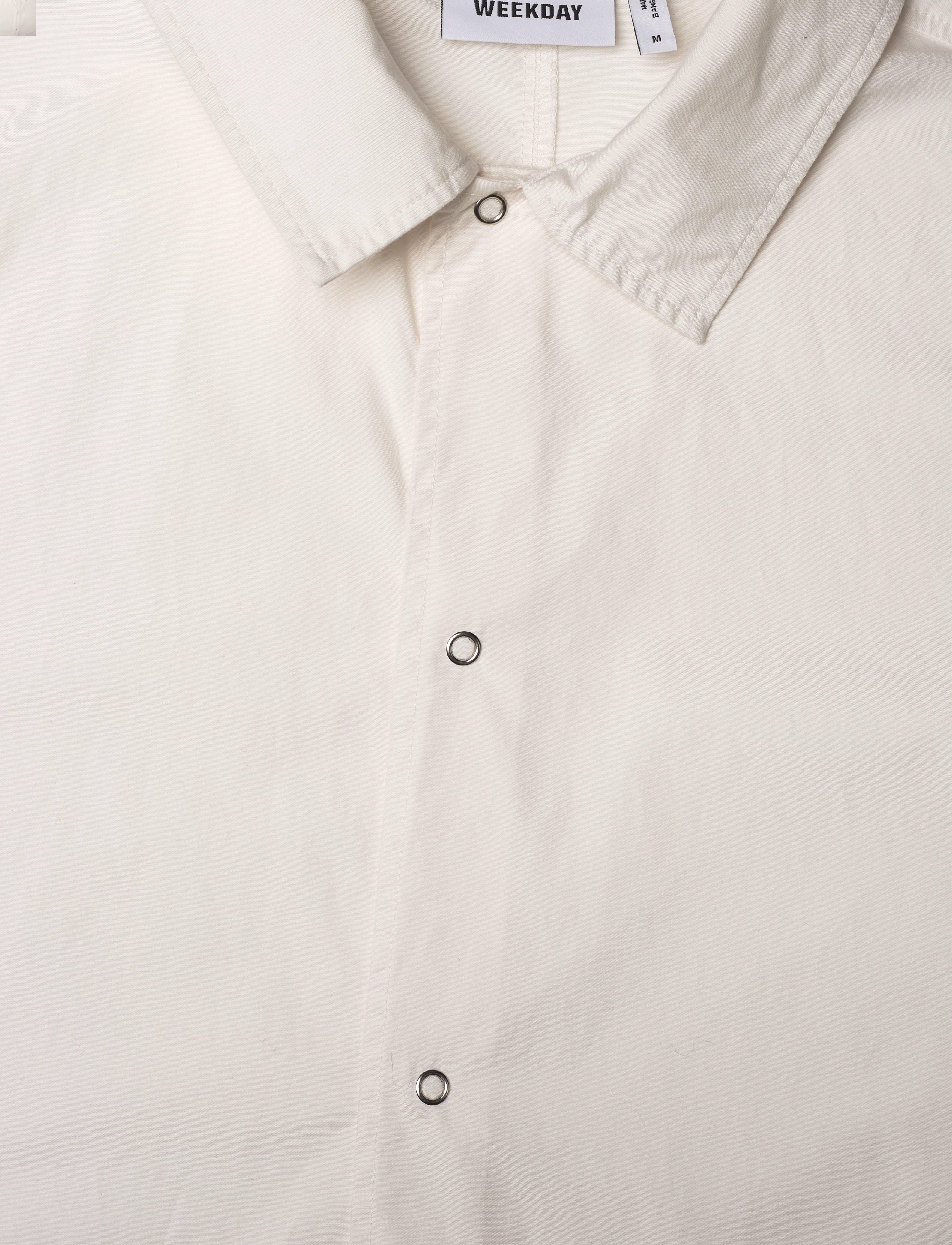 Weekday - Relaxed Short Sleeve Cotton Shirt - dusty white - 2