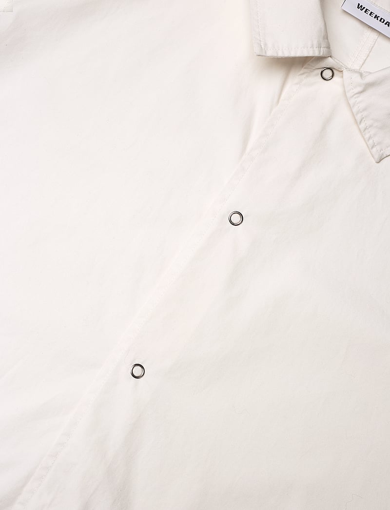 Weekday - Relaxed Short Sleeve Cotton Shirt - kurzarmhemden - dusty white - 3