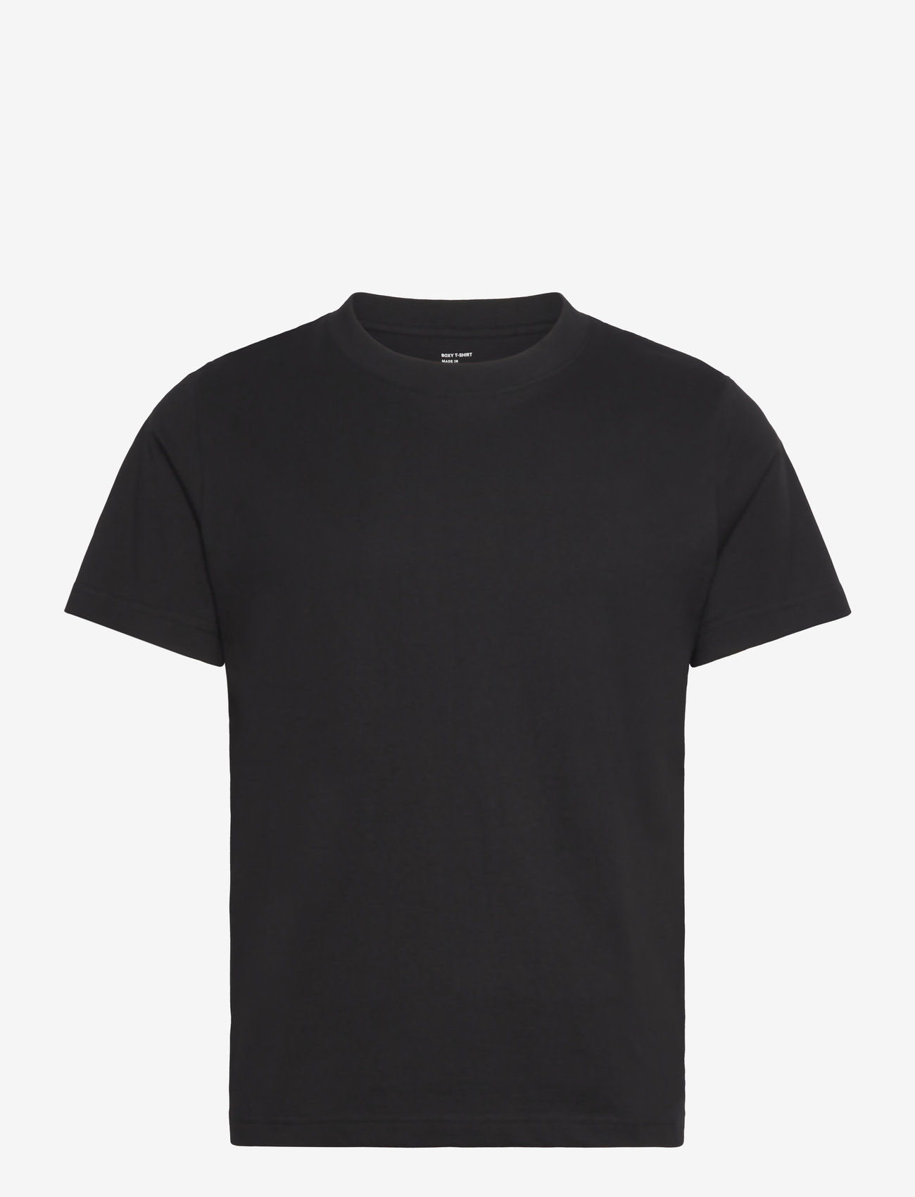 Weekday - Short Boxy Heavyweight T-shirt - lühikeste varrukatega t-särgid - black - 0