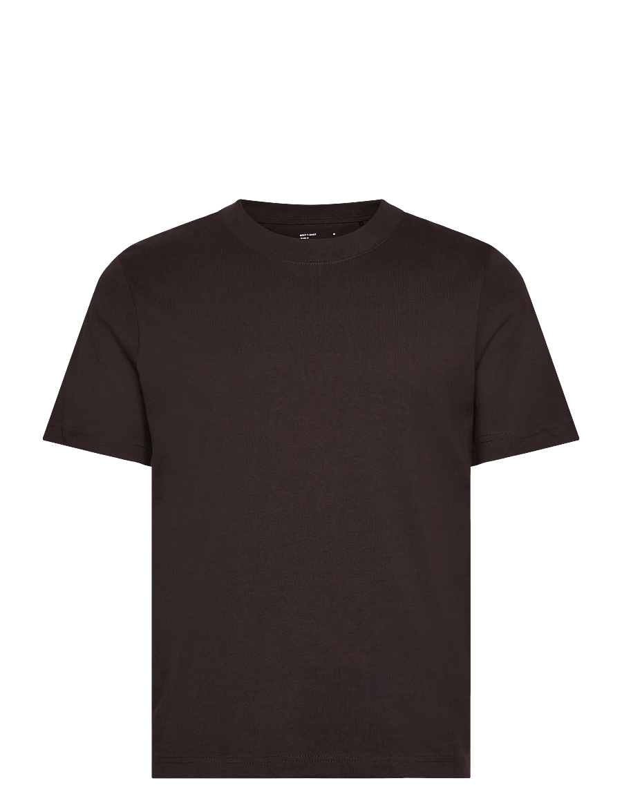 Weekday - Classic Fit T-shirt - kurzärmelige t-shirts - dark brown - 0