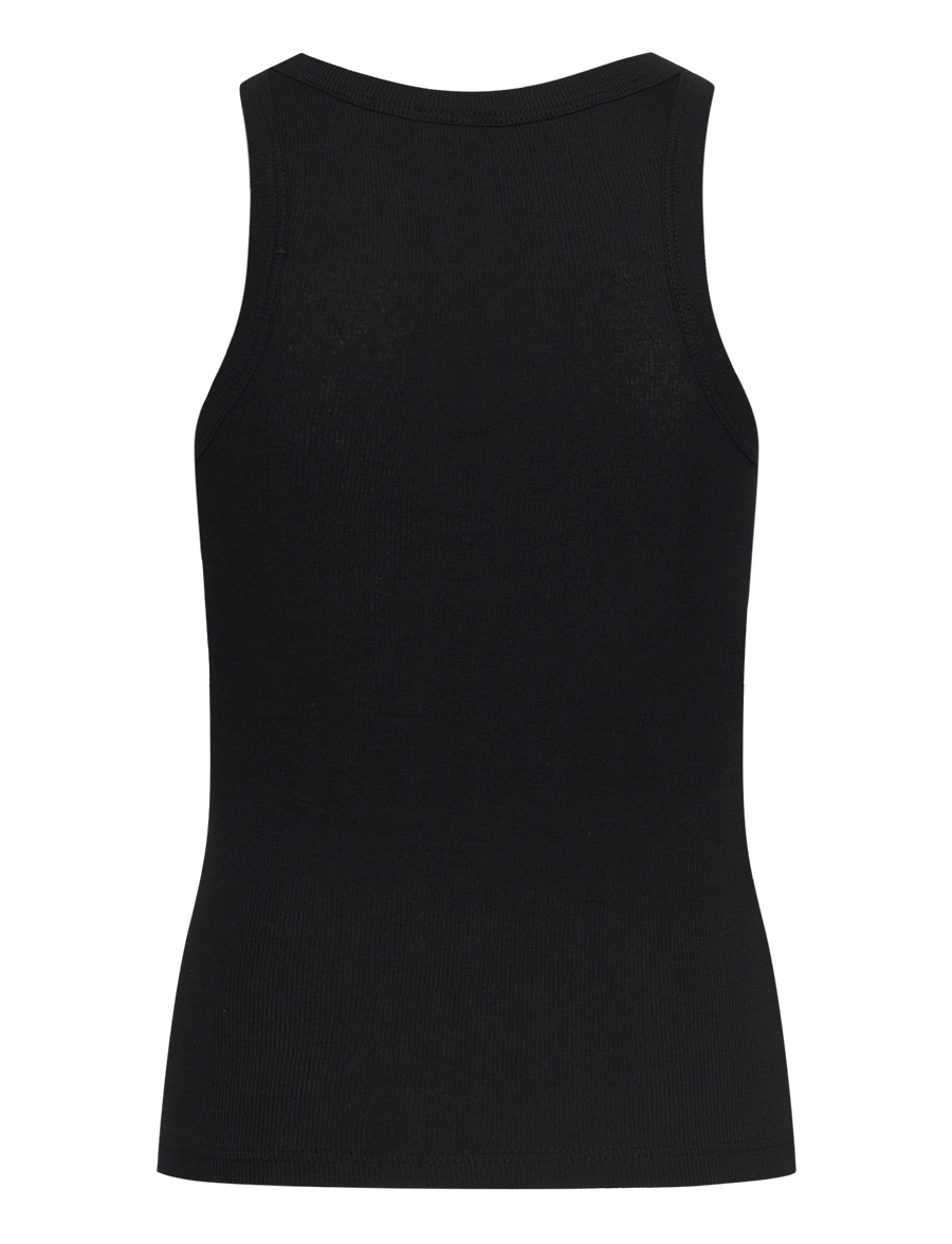 Weekday - Fitted Rib Tank Top - Ärmellose tops - black - 1