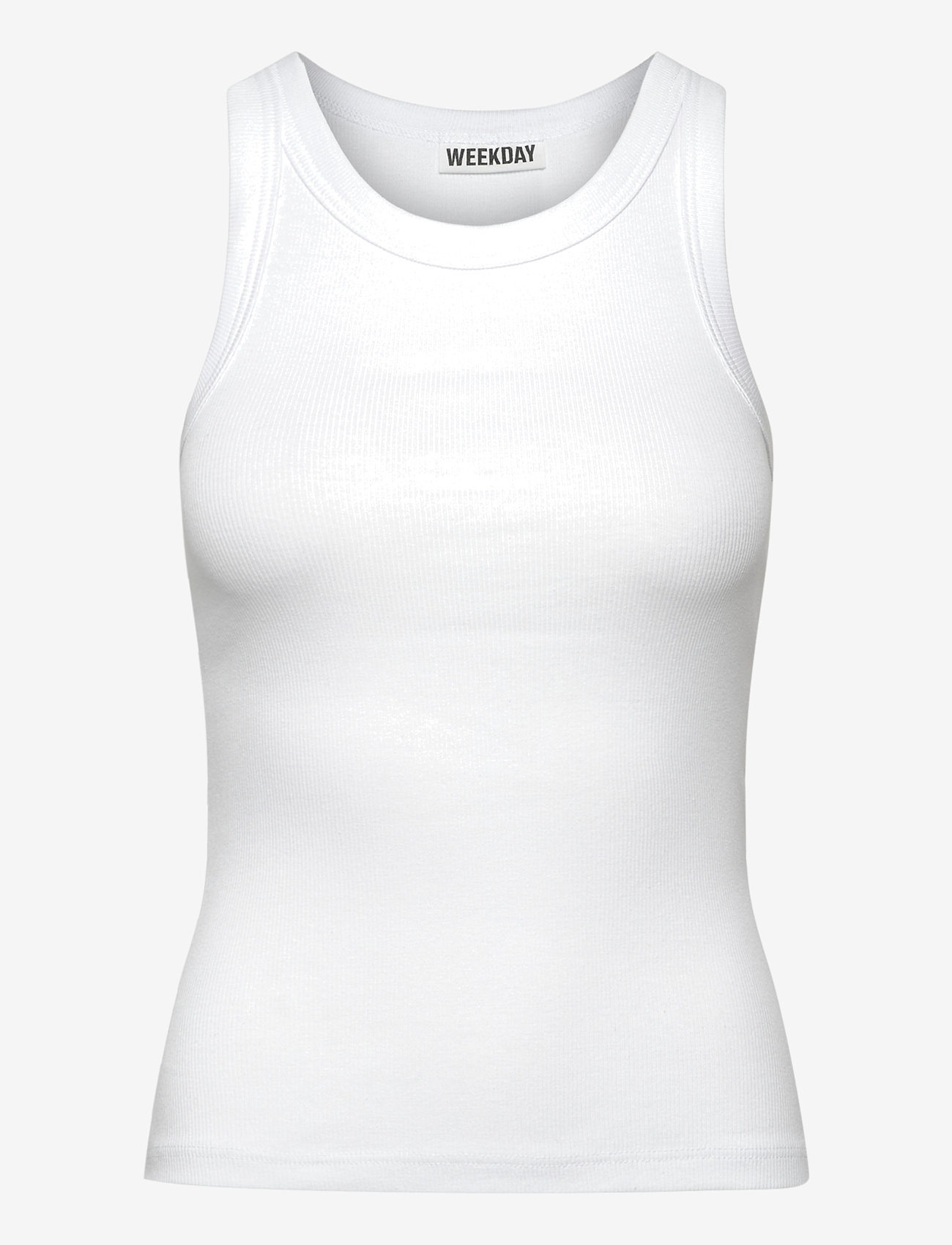 Weekday - Fitted Rib Tank Top - Ärmellose tops - white - 0