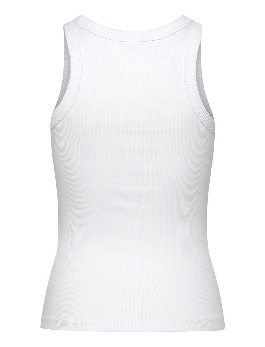 Weekday - Fitted Rib Tank Top - mouwloze tops - white - 1