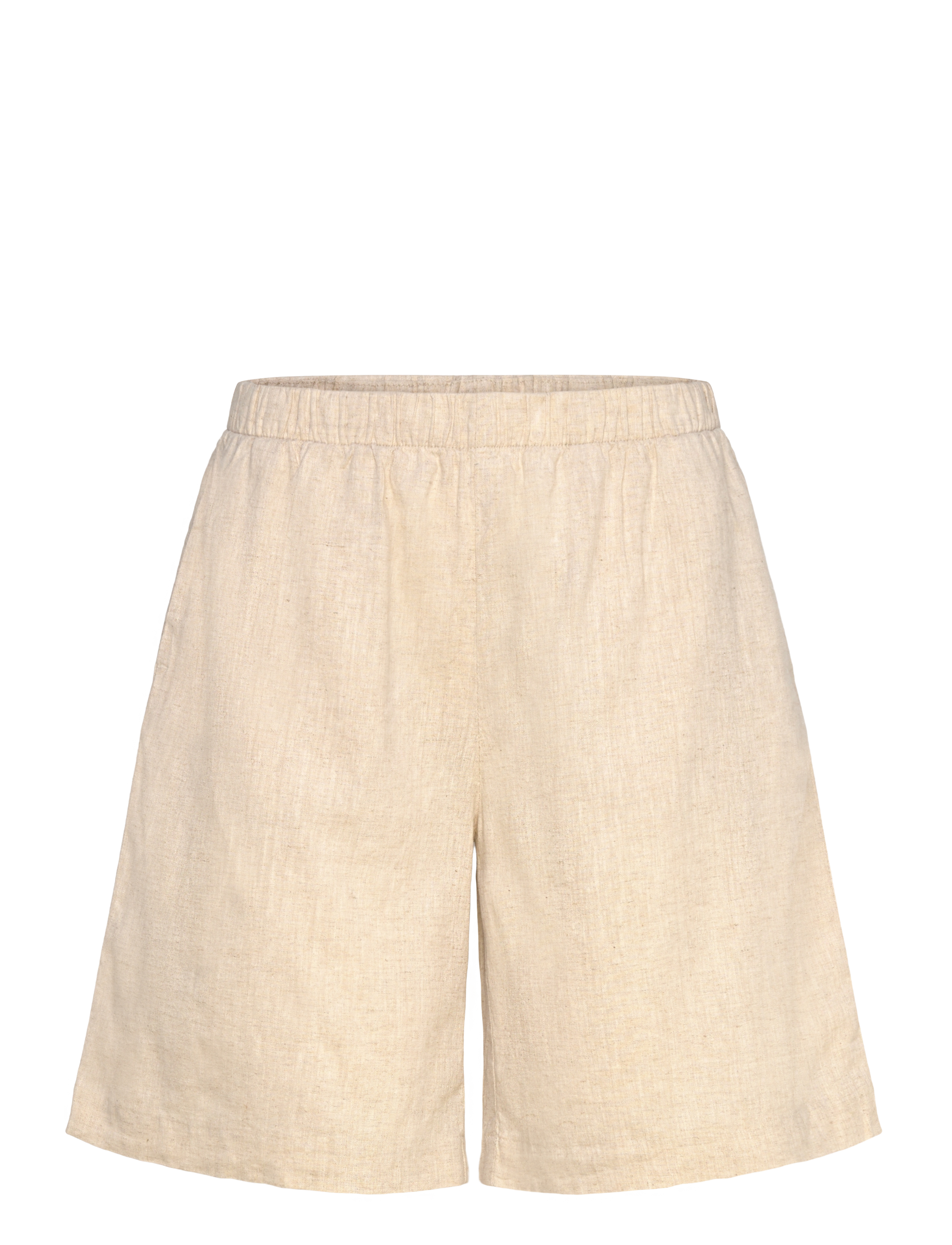 Weekday Relaxed Linen Blend Shorts, Kvinder, Afslappede Hørshorts, Beige, Str: XS