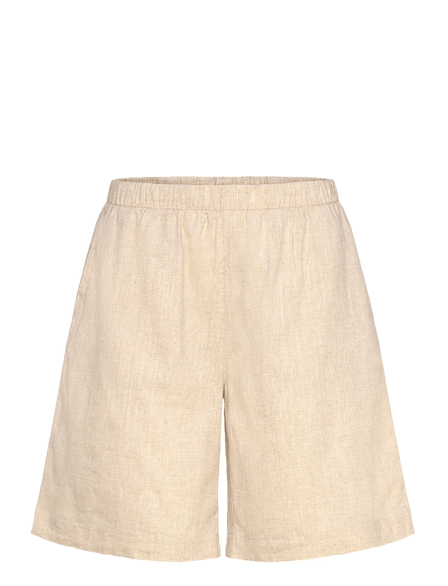 Weekday - Relaxed Linen Blend Shorts - linen shorts - beige - 0