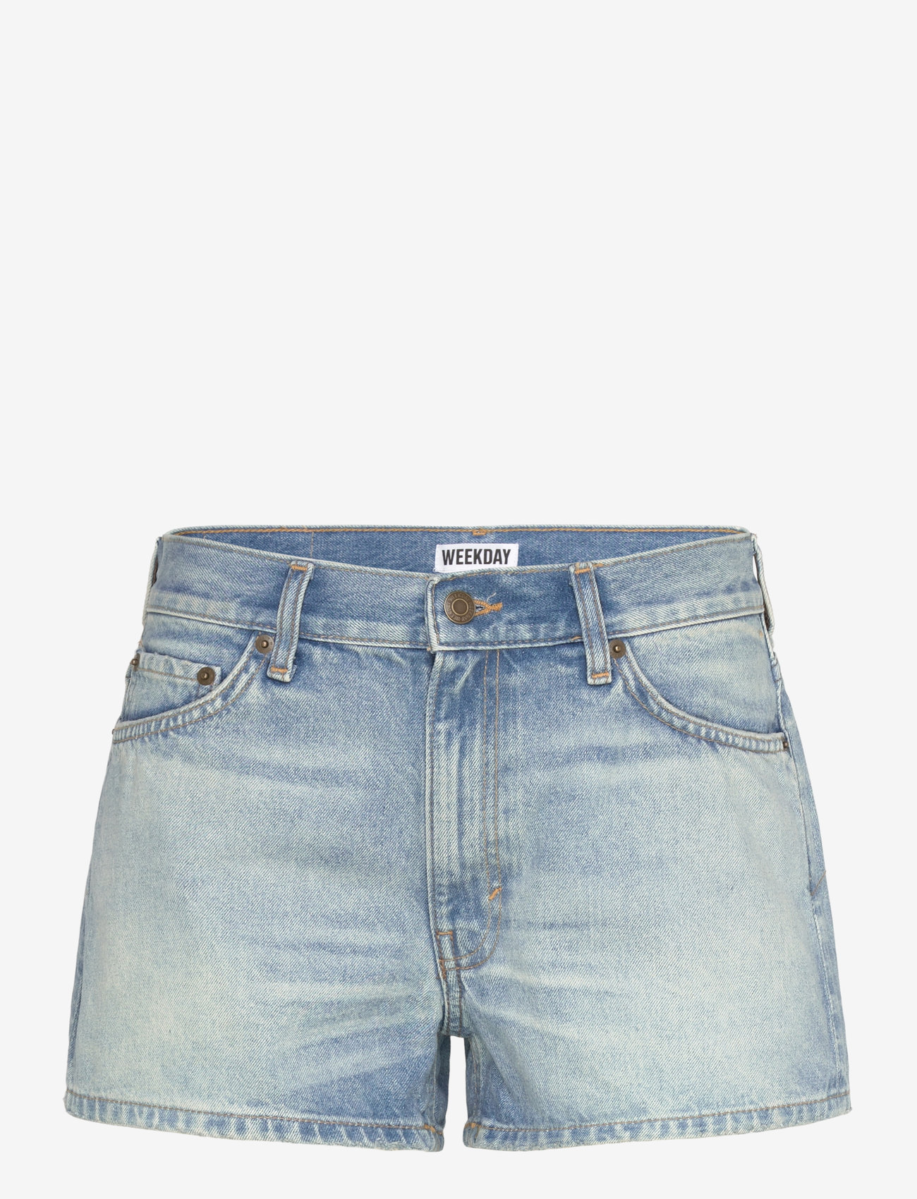 Weekday - Short Distressed Denim Shorts - jeansshorts - bum blue - 0