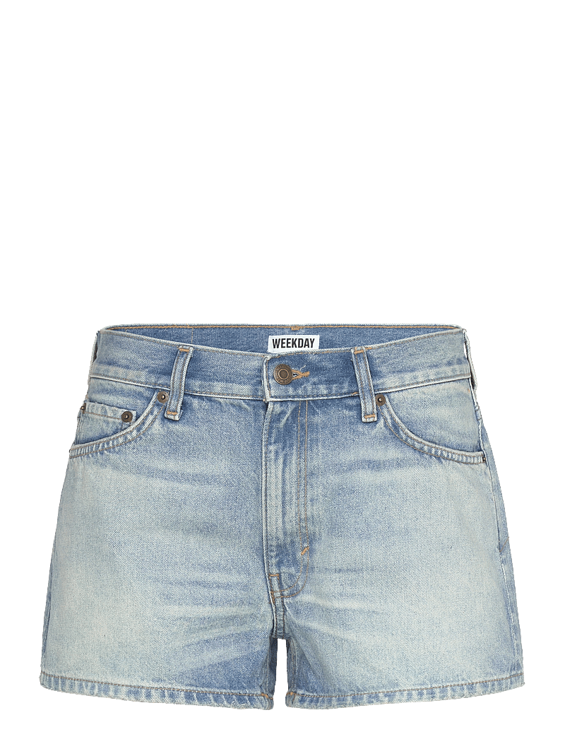 Weekday - Short Distressed Denim Shorts - jeansshorts - bum blue - 0