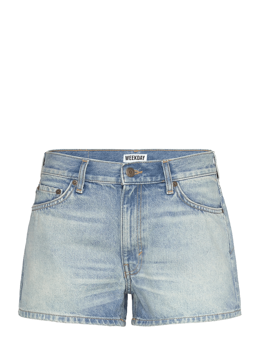 Weekday - Short Distressed Denim Shorts - lühikesed teksapüksid - bum blue - 0