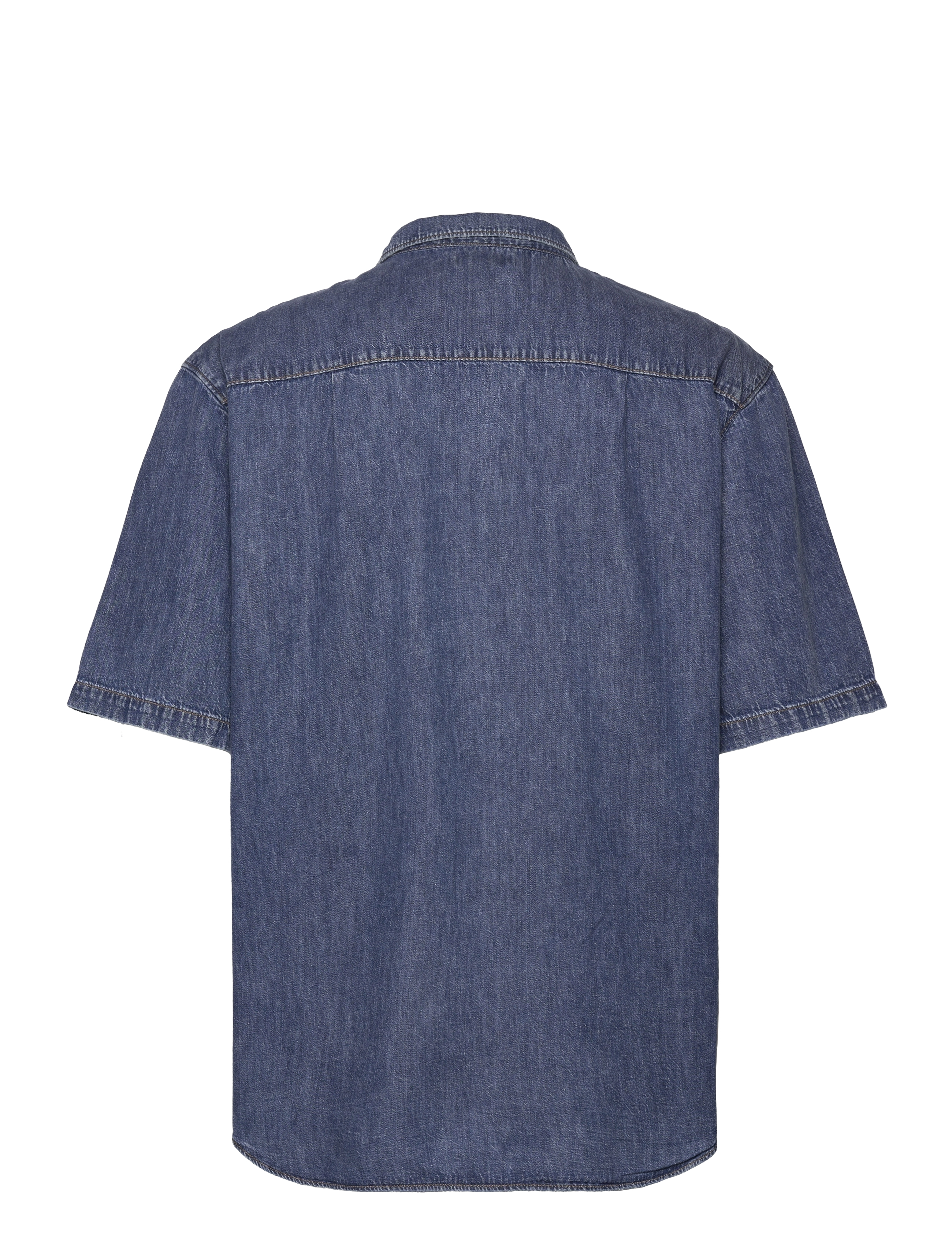 Weekday - Loose Short Sleeve Denim Shirt - teksasärgid - blue - 1