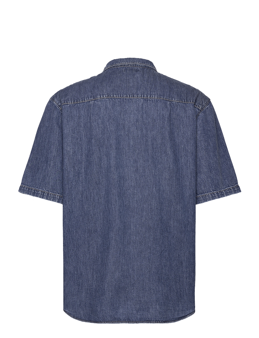 Weekday - Loose Short Sleeve Denim Shirt - jeanshemden - blue - 1