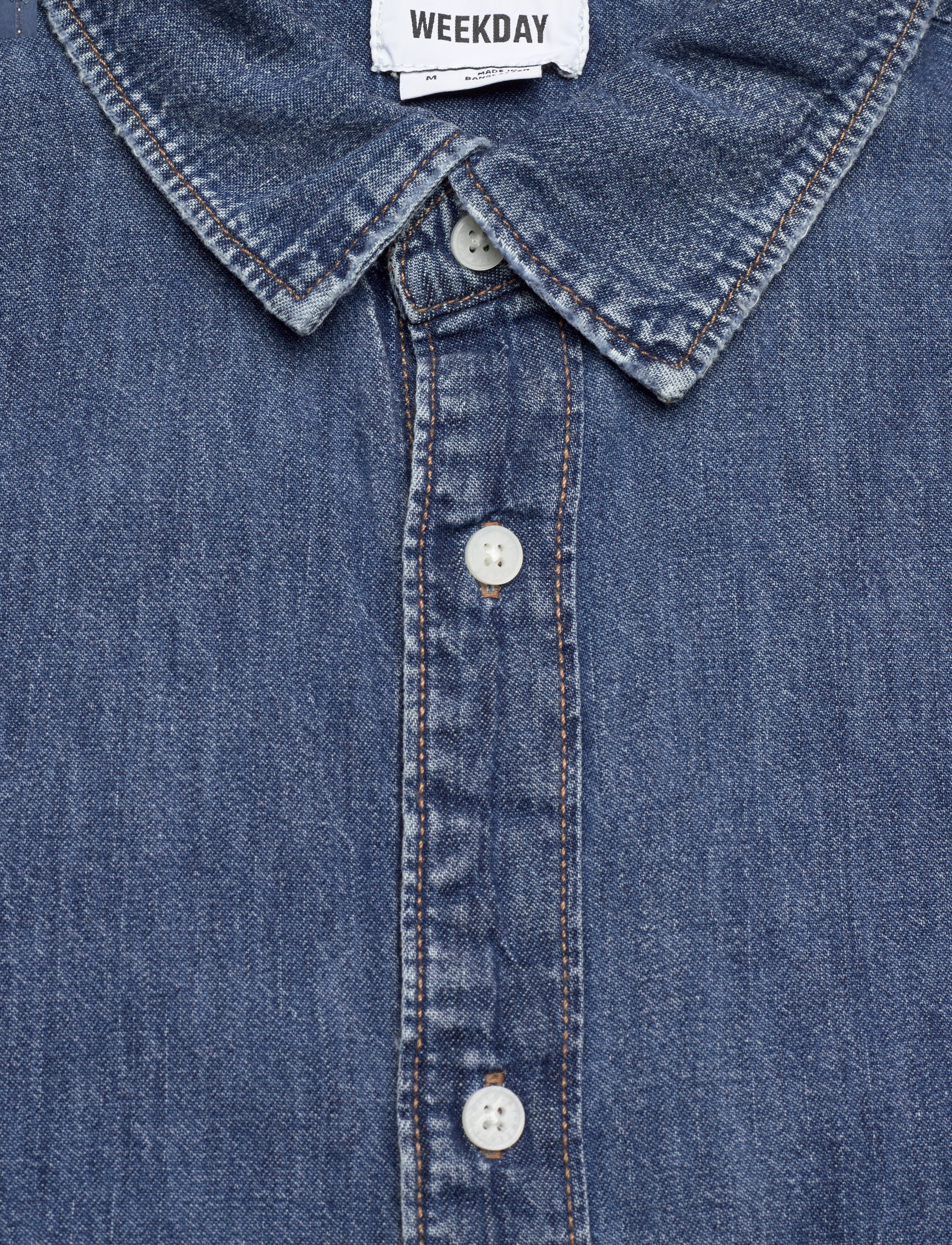 Weekday - Loose Short Sleeve Denim Shirt - teksasärgid - blue - 2