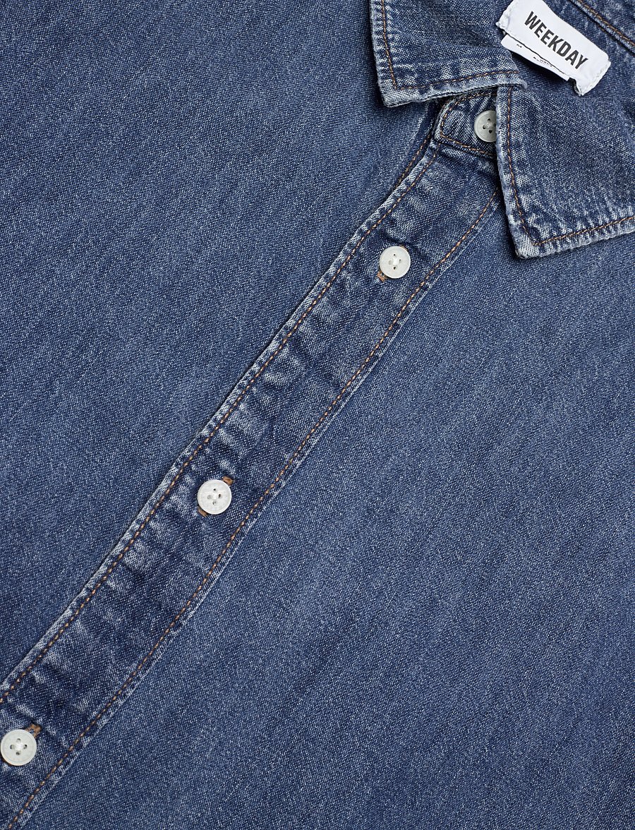 Weekday - Loose Short Sleeve Denim Shirt - jeanshemden - blue - 3