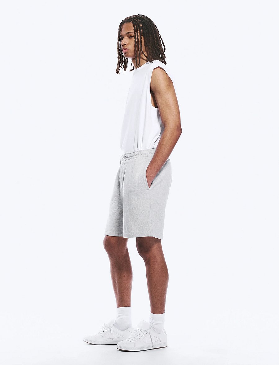Weekday - Relaxed Terry Shorts - sweatshorts - grey melange - 3