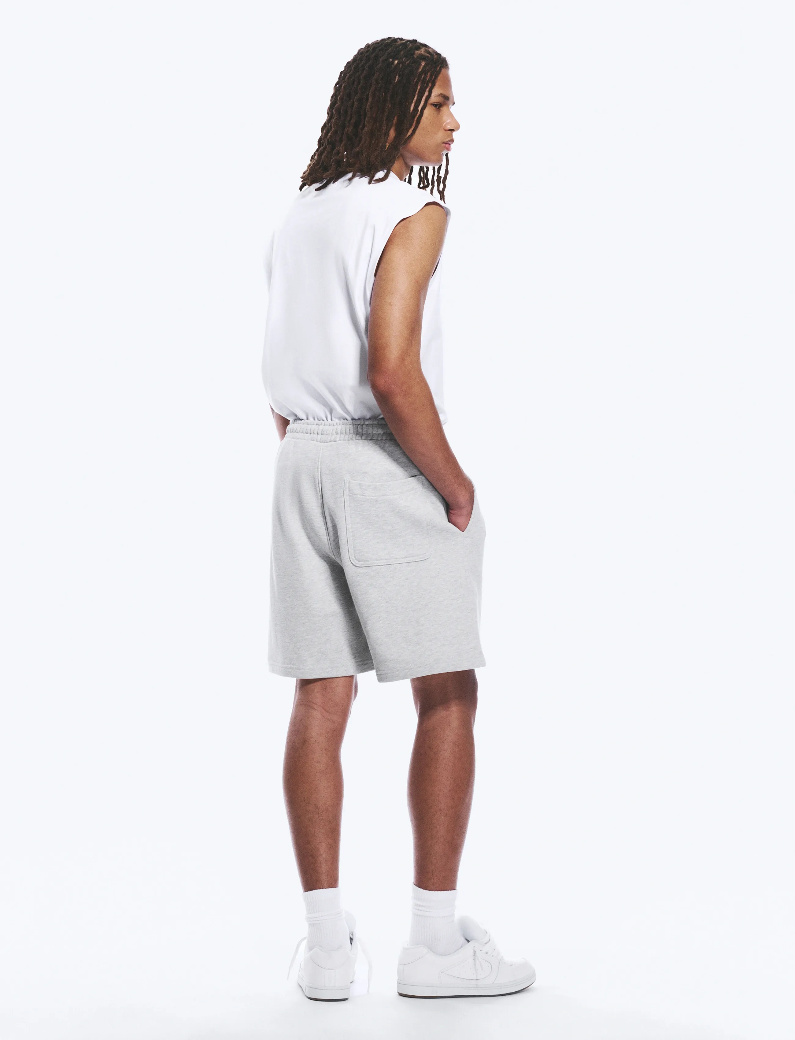 Weekday - Relaxed Terry Shorts - sweat shorts - grey melange - 4
