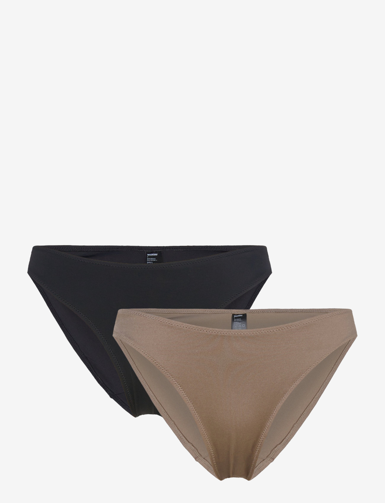 Weekday - 2-pack Scoop Bikini Bottoms - bikinibriefs - beige medium + black - 0
