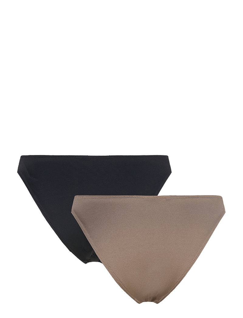 Weekday - 2-pack Scoop Bikini Bottoms - bikinibriefs - beige medium + black - 1
