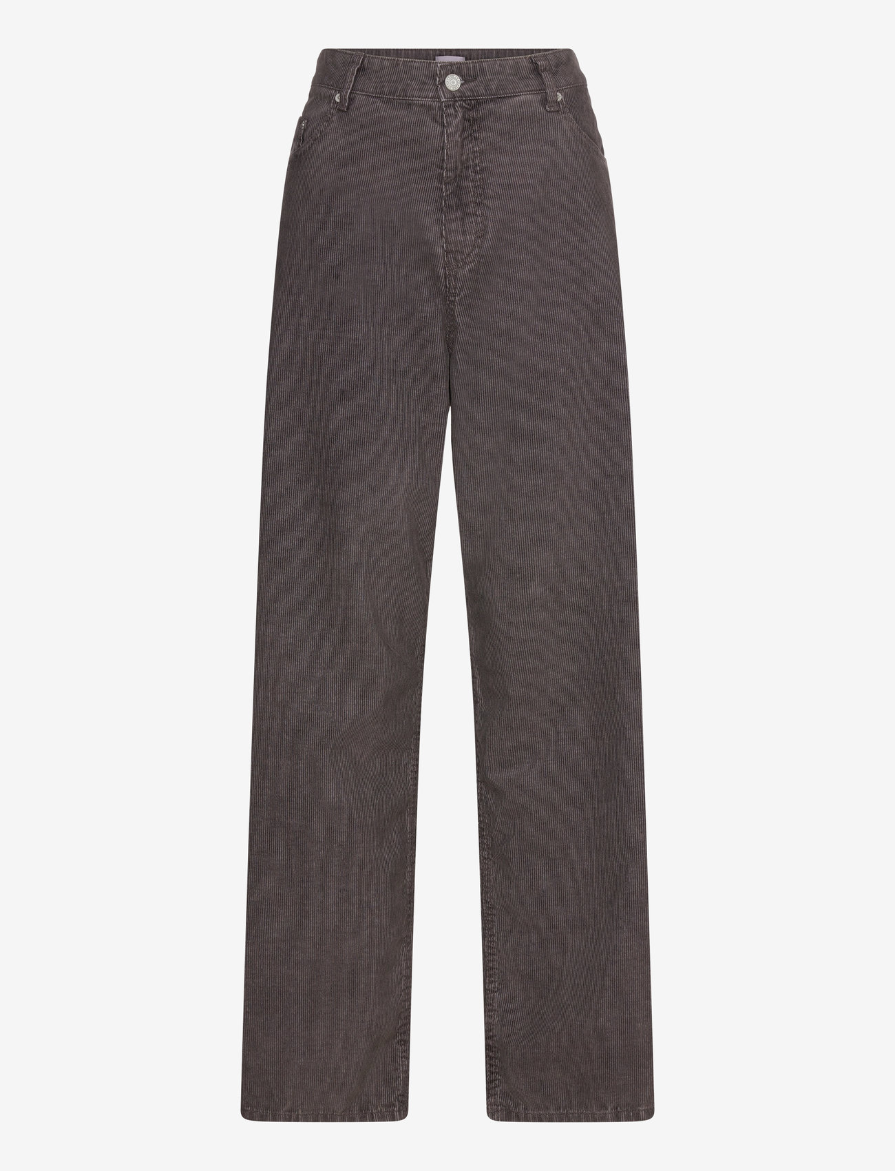 Weekday - Loose Baggy Corduroy Trousers - hosen mit weitem bein - washed dark brown - 0