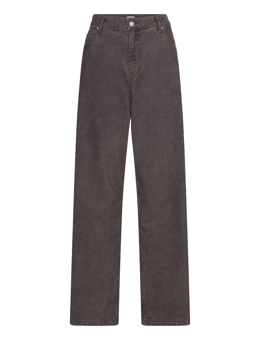 Weekday - Loose Baggy Corduroy Trousers - hosen mit weitem bein - washed dark brown - 0