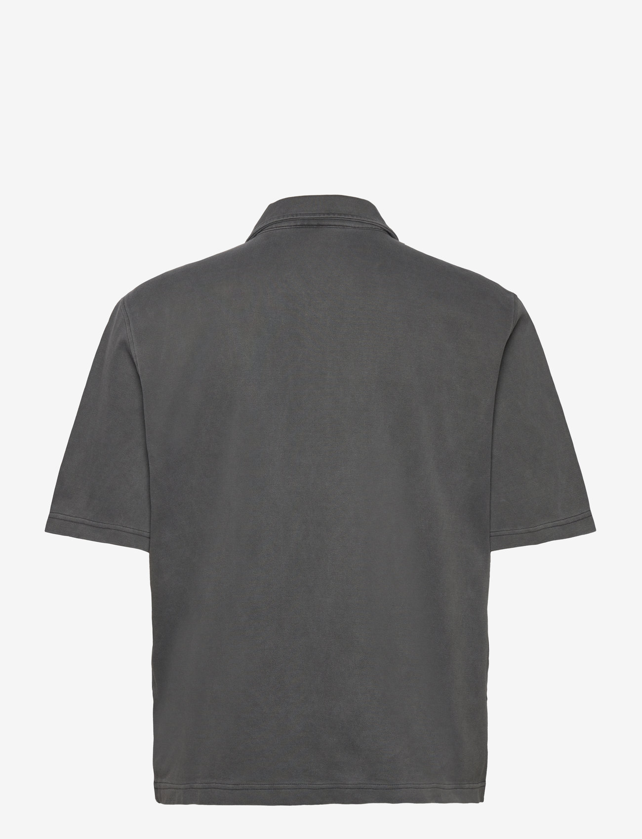 Weekday - Short Sleeve Zip Shirt - kurzärmelig - washed black - 1