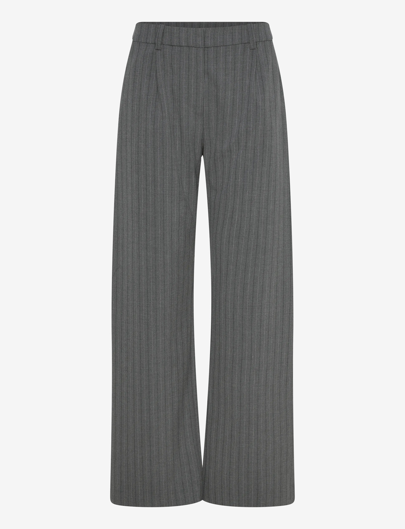 Weekday - Relaxed Mid Rise Pleated Suiting Trousers - formell - dark grey melange stripe - 0