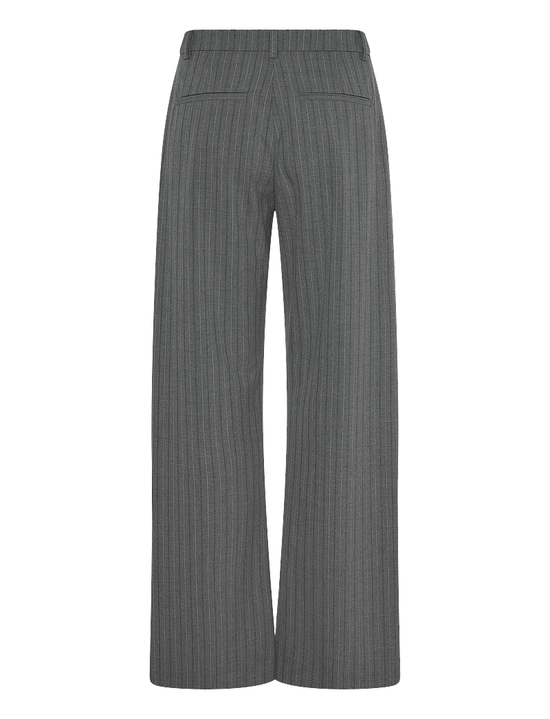 Weekday - Relaxed Mid Rise Pleated Suiting Trousers - formell - dark grey melange stripe - 1